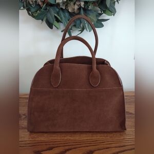 Chocolate Suede Tote Bag